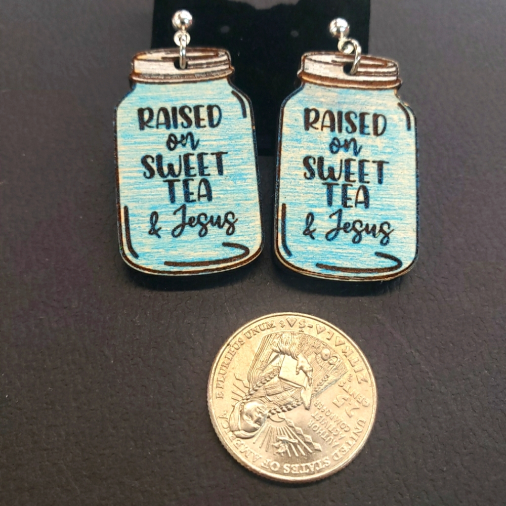 Elegant Blue and Black Earrings